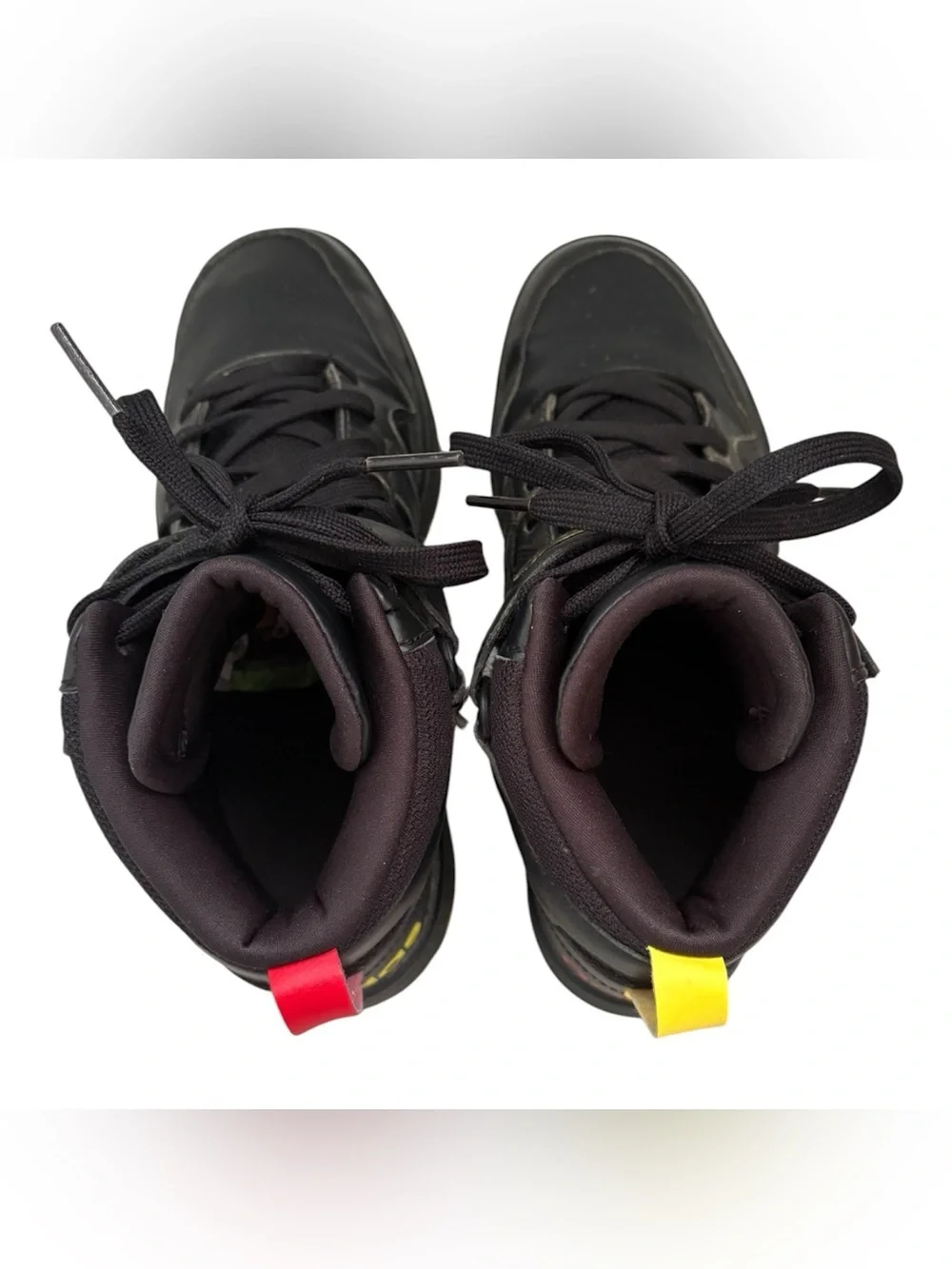 Adidas Black High-Top Sneakers with Blue & Yellow Accents
